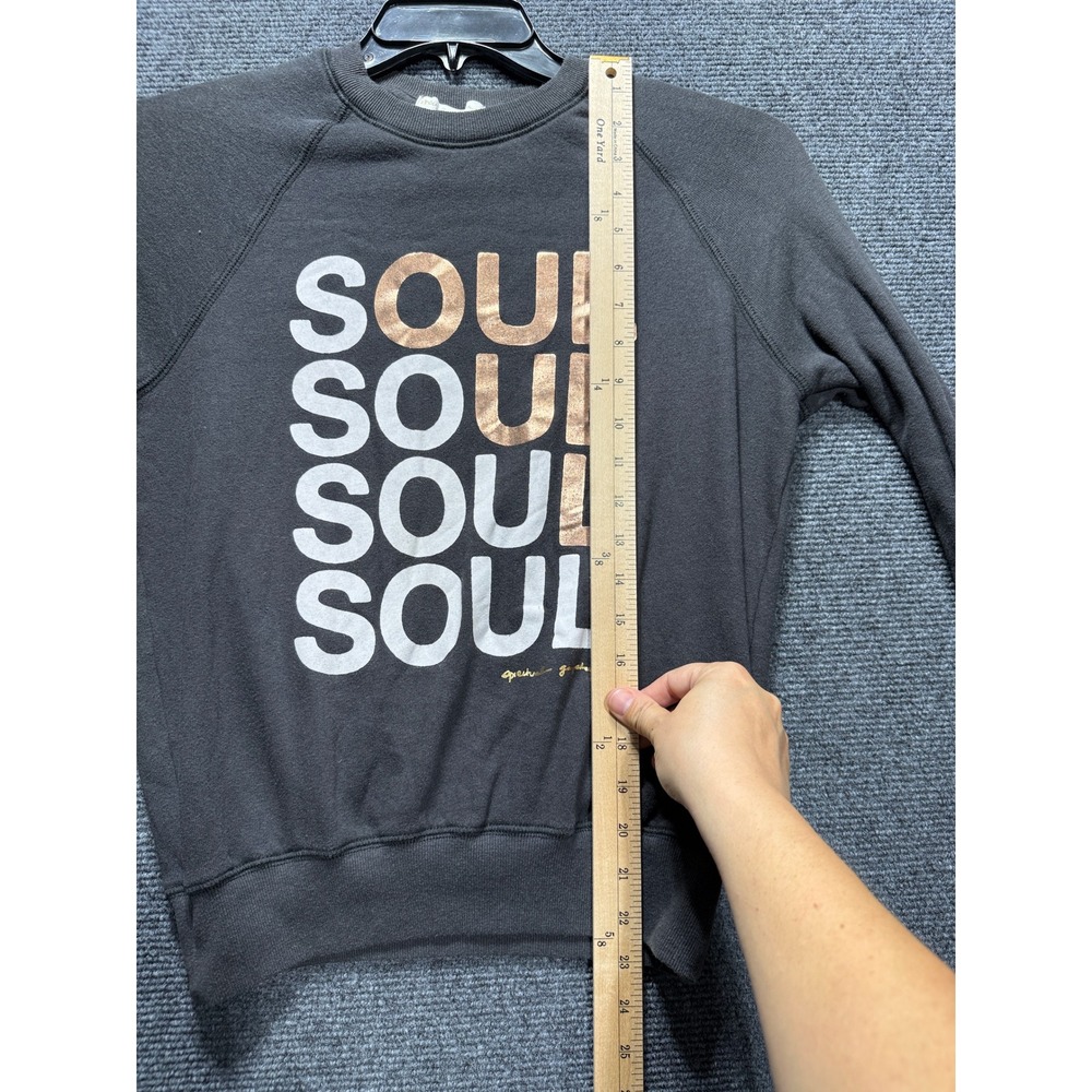 Spiritual Gangster Soul Sweatshirt Women XS Black Graphic Raglan Pullover - Picture 6 of 9